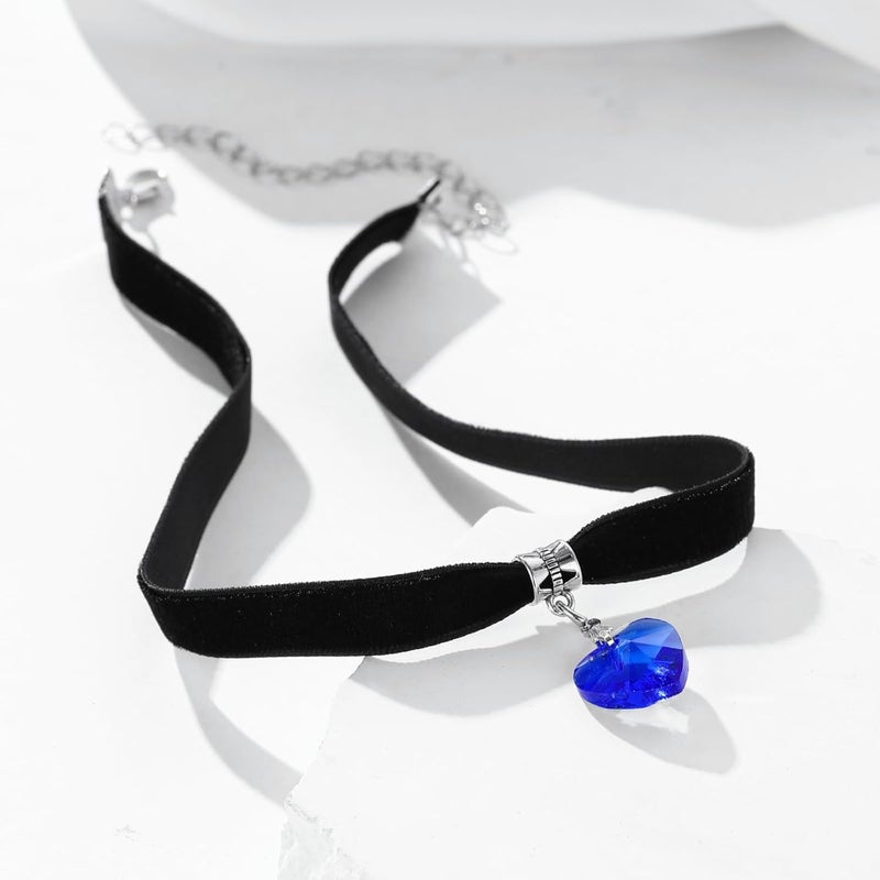 ISCASSE Black Choker Necklaces for Woman Love Heart Choker Necklace Adjustable Velvet Choker Soft Collar Chain Red Heart Necklace Halloween Cosplay Party - Image 3